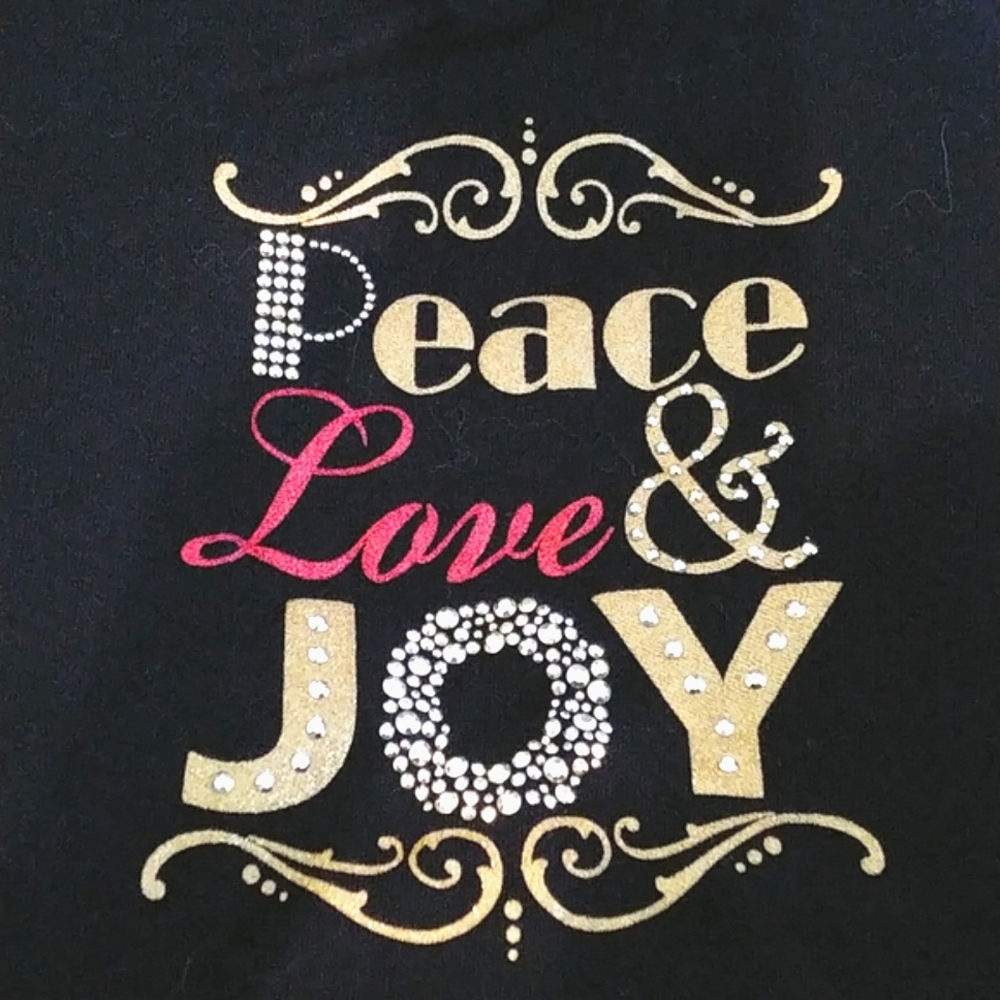 Embellished Peace And Joy Christmas tee